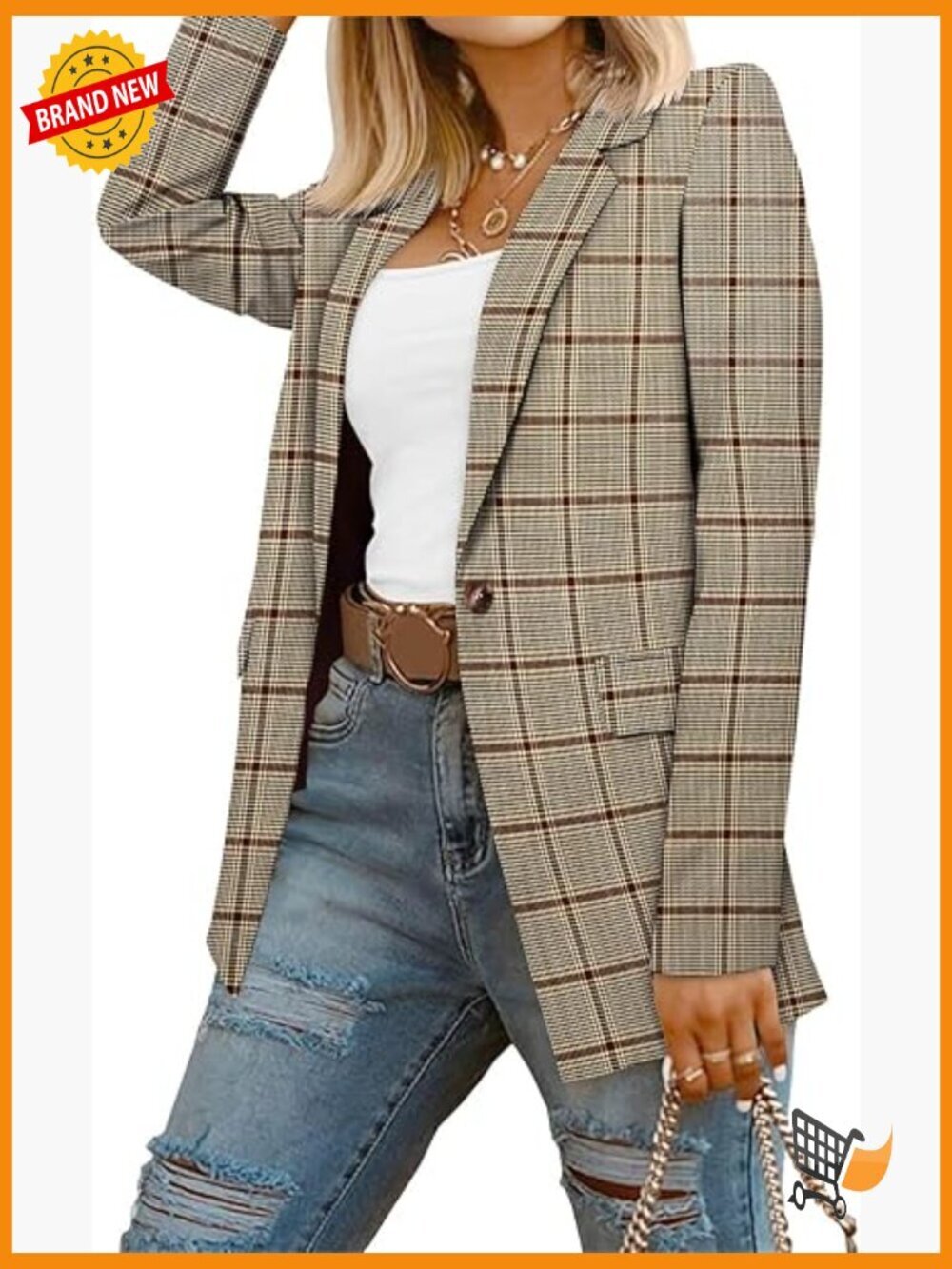 Women's Business Casual Blazer with Lined Professional Work Suit Jacket with